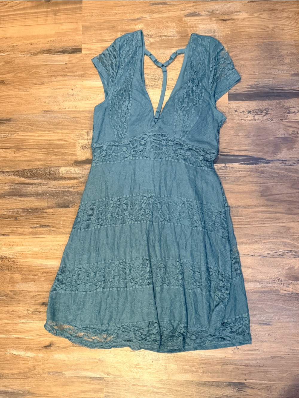 Charlotte Russe Lace-Trim V-Neck Dress